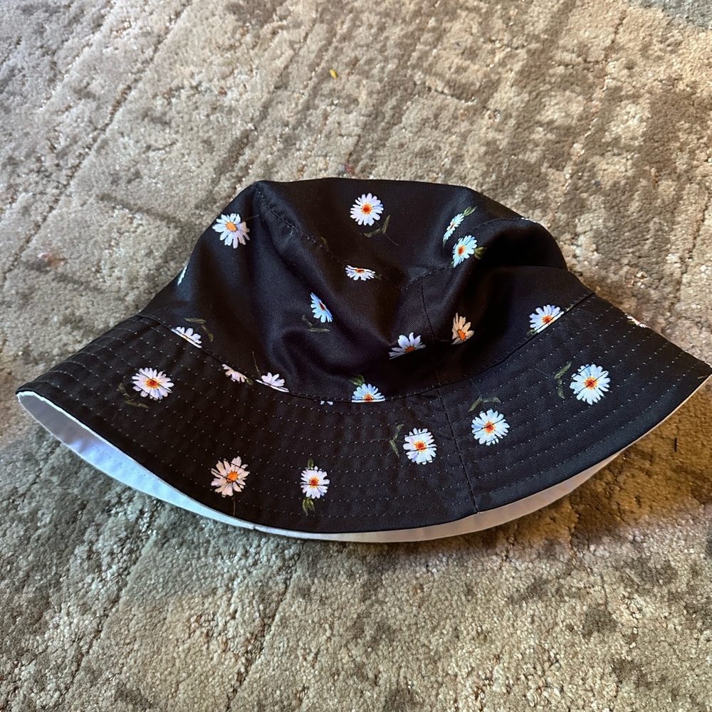 Floral Black Bucket Hat